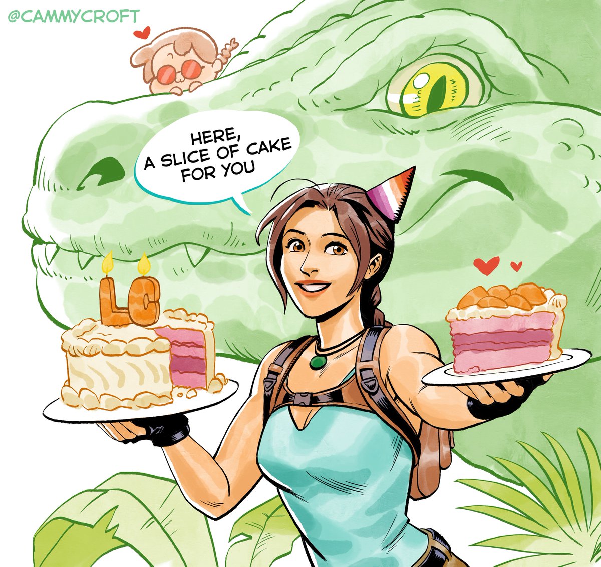 😜 u can't deny that cake mango strawberry cake, u know ? 
Happy Birthday to Lara Croft, Queen of gaming, my favourite woman <3
#LaraCroft #Tombraider