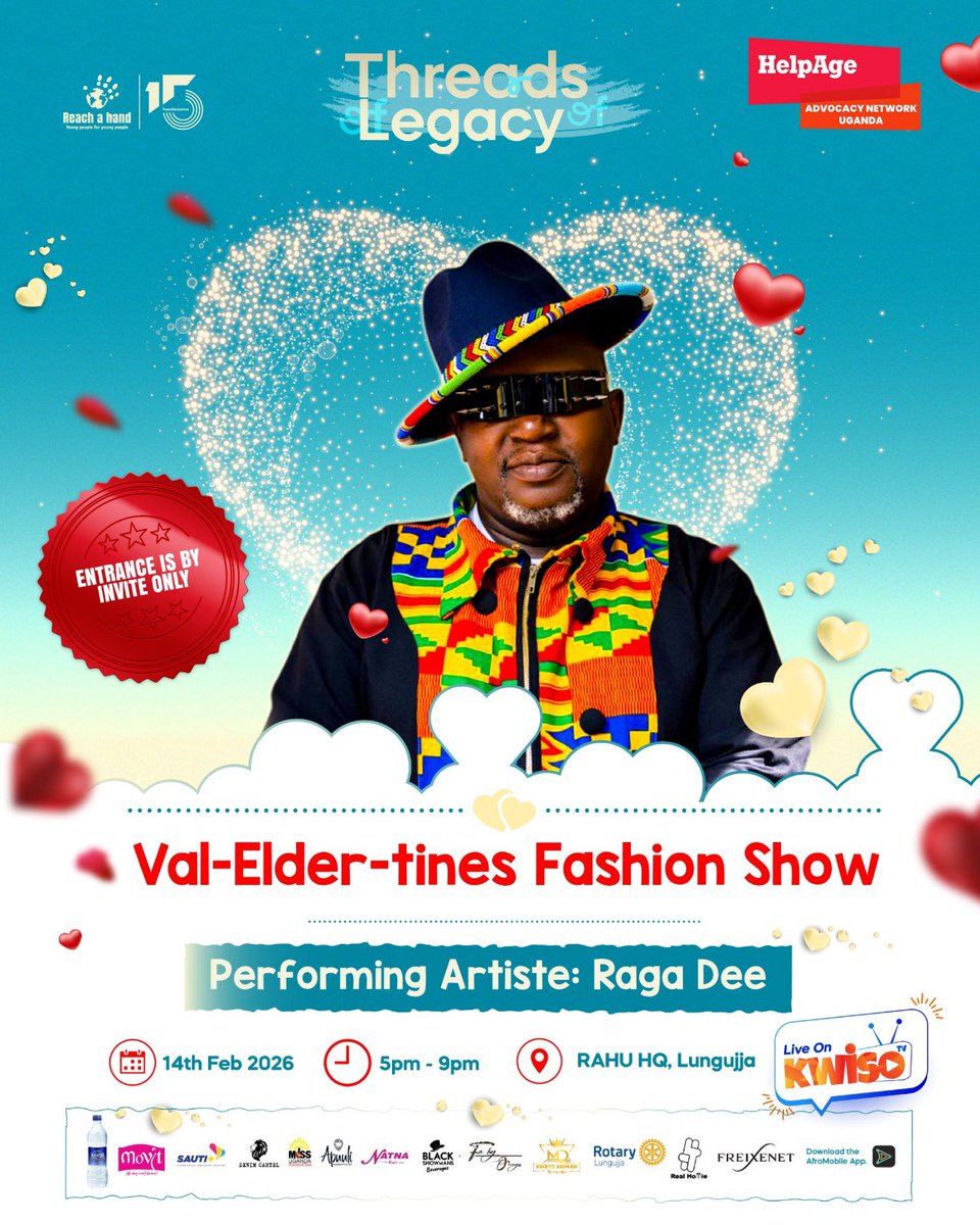 AllEventsKla's tweet image. The set is ready, the stories are waiting, and the vibes will be unmatched! 

Join @reachahand at Threads of Legacy, #Valeldertines for timeless fashion, powerful performances, and unforgettable moments with Ragga Dee &amp;amp; Halima Namakula among others

#ThreadsOfLegacy