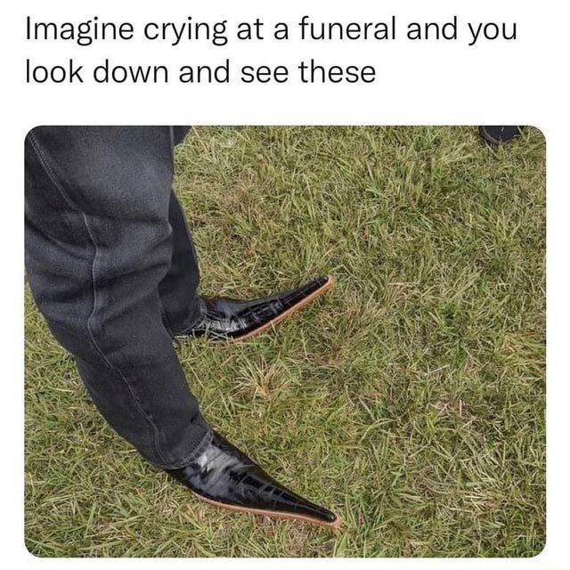 people in homes chapel looking at harry’s chelsea boots for the first time