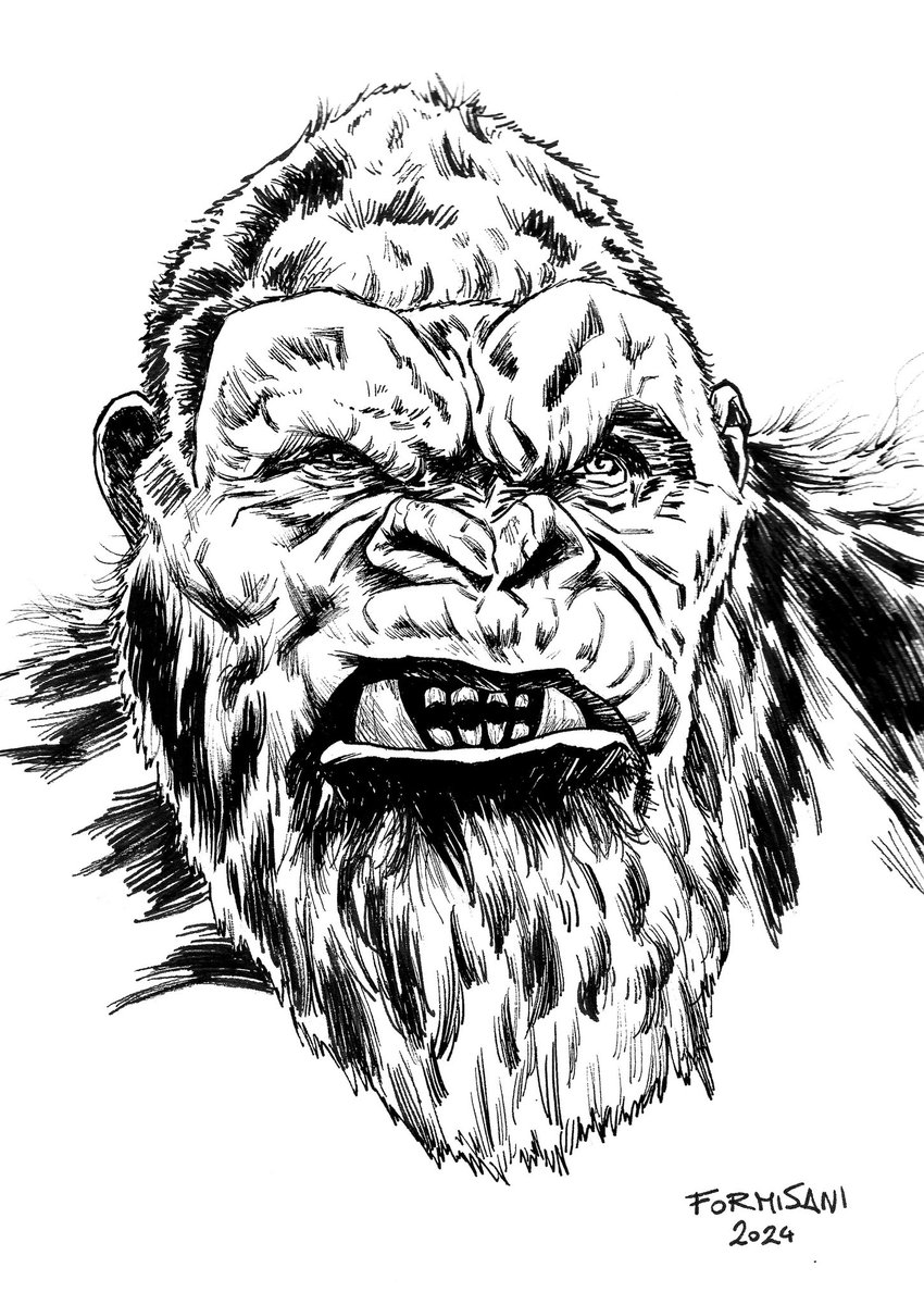 Kong 

• ink on paper •

#kong #GodzillaxKong #Godzilla #LEGENDARY #comics #ComicArt #comicbooks #comicbook #Commission #artwork #art #Monsterverse