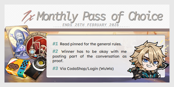 FoxianFortuna's tweet photo. Getting off giveaway hiatus for Varka 🥳

🪭 Retweet to participate
🪭 Follow or have open dms
📅 Ends 25th February 2026 https://t.co/dJoZZO1POt