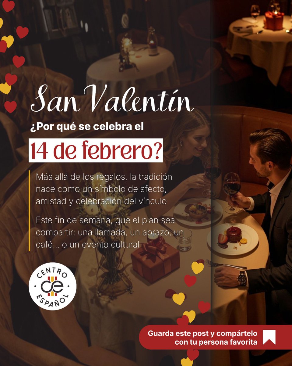 ❤️✨ ¡Feliz San Valentín!
Celebramos el amor y la amistad con esos vínculos que nos unen.
Que este 14 de febrero sea la excusa perfecta para compartir momentos especiales.

Los esperamos en nuestros eventos culturales para celebrar juntos, en pareja o con quienes más quieren.