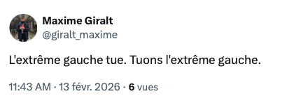 Le collaborateur du député RN Jérôme Buisson appelle au meurtre de quatre camarades. 

Total soutien et solidarité avec les personnes visées.

La condamnation de la violence devrait être unanime.