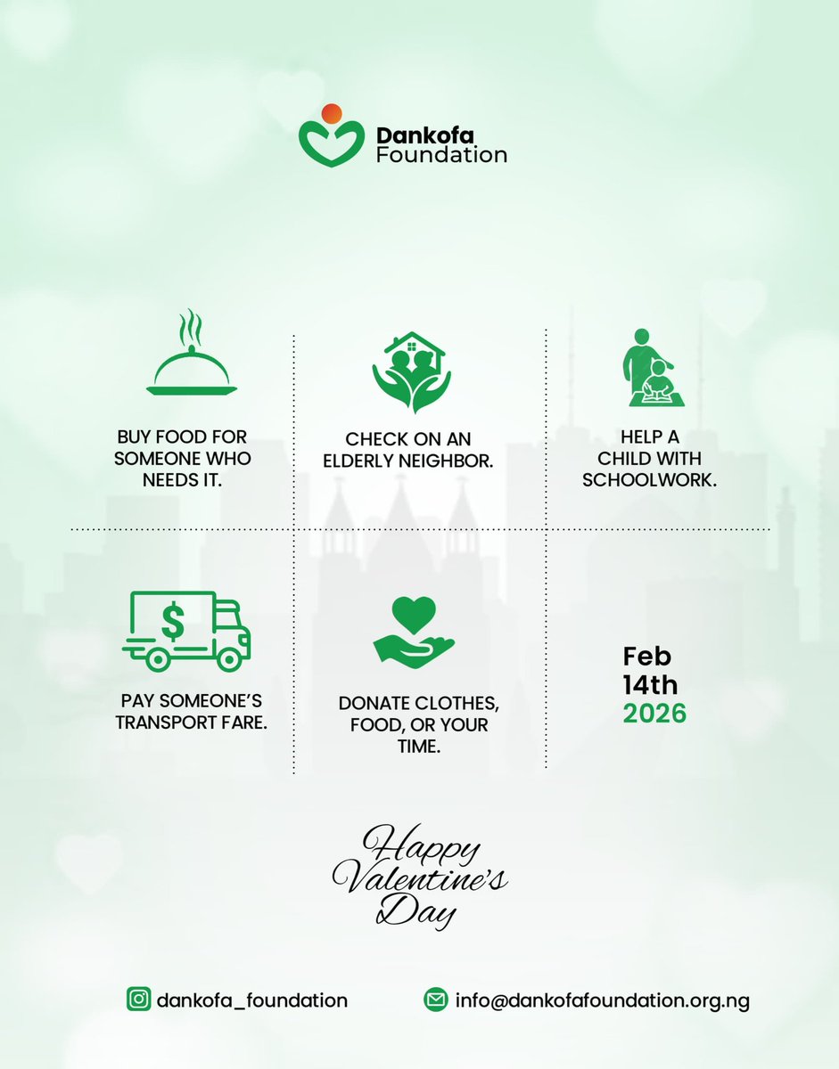 Dnkf_foundation's tweet photo. This Valentine’s Day, let love move beyond romance.
Show up. Give. Care.
Love someone who needs it. 💚

#Dankofafoundation #Valentine'sday https://t.co/6xFLxRLw4k
