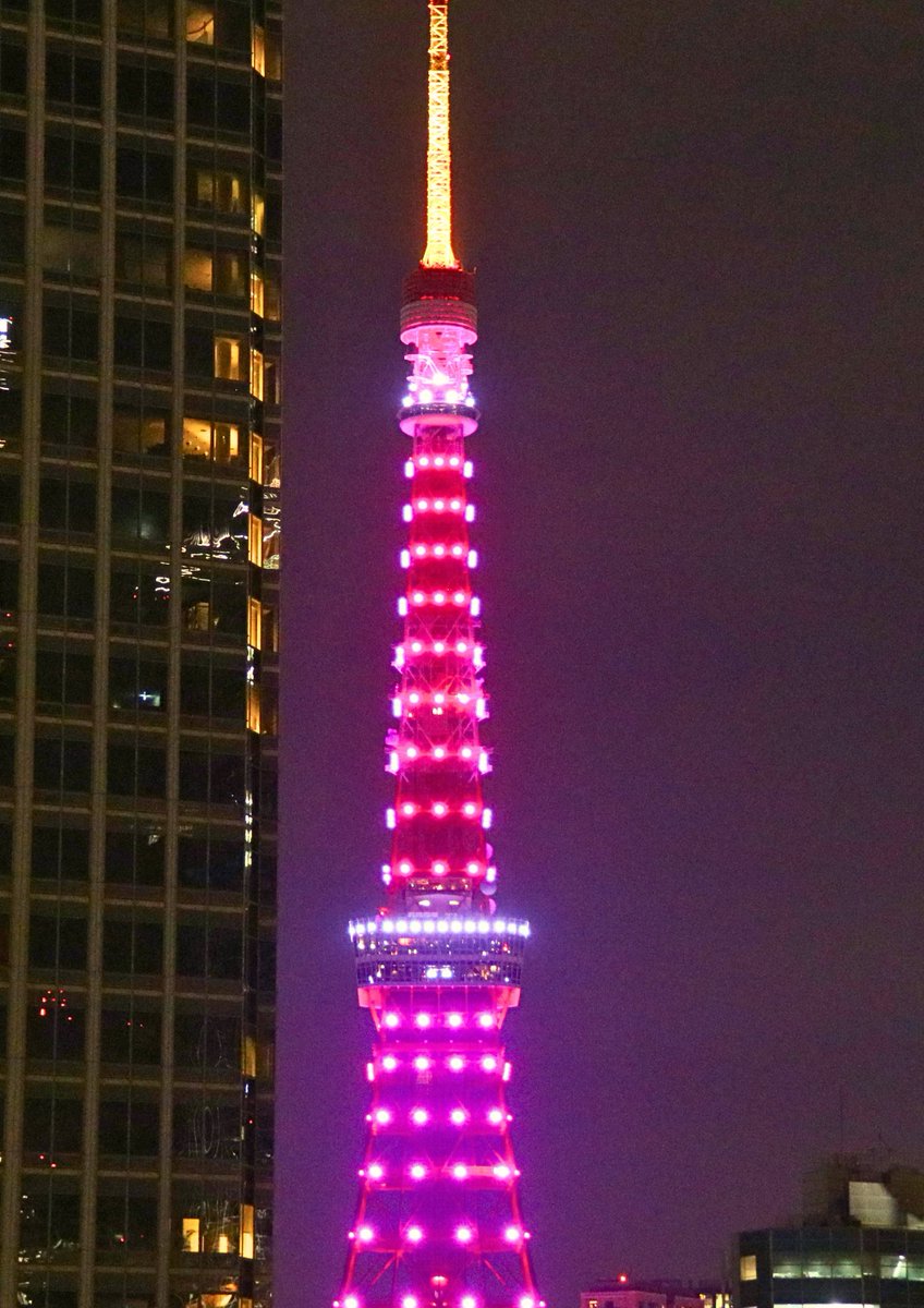 今夜の東京タワー🗼
バレンタインデー ❤️仕様のライトアップ