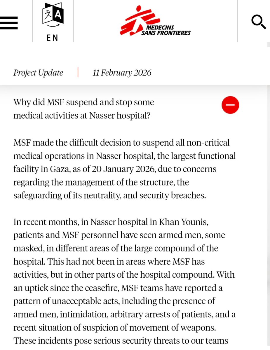 AGHamilton29's tweet image. This week, Doctors Without Borders announced they are suspending operations at Nasser Hospital because Hamas is operating out of there.

Reports indicate Hamas is again using the hospital as a base for militant activity, including arresting and torturing anti-Hamas Palestinians.