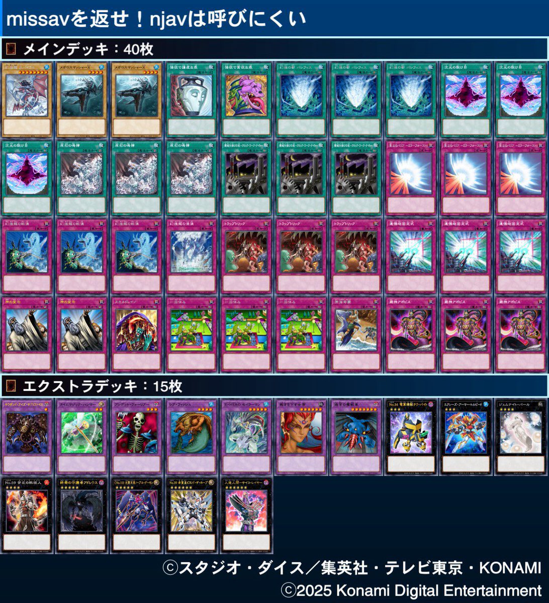 チームm鯖
裏 後 ミツルギ ×
表 先 VSK9 ○
表 先 ヤミー ○

裏 後 ヤミー 〇
表 先 閃刀姫 × (事故)
表 先 ギミパペ 〇

裏 後 ティアラ 〇
裏 後 なちゅるーん 〇
裏 後 ダイノルフィア ×

裏 後 ミツルギライゼ ×
表 先 K9水晶 ○ 
裏 後 ヤミー ○

横のバニラ連合が強かったです