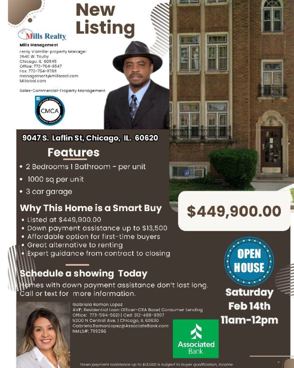 TheMillSocial1's tweet photo. NEW LISTING!! Open House this Saturday, Feb 14th at 11 AM. Come check out the great features for your family or as a rental.
#multiuse #newlisting #homes #chicagorealestate #AssociatedBank #leroy #millsrealty #buyers #openhouse https://t.co/xH1l44dE6O