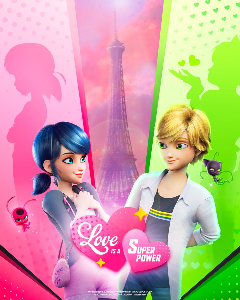 BeMiraculousLB's tweet photo. Sending Miraculous love to all our heroes this Valentine’s Day! 💌✨ https://t.co/gj50ZMXFXp