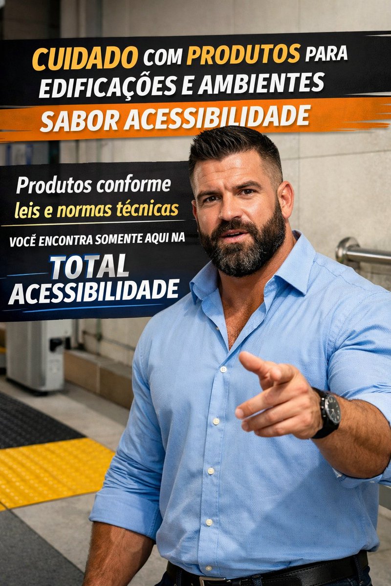 Cuidado ao escolher produtos para edificações e ambientes: SABOR ACESSIBILIDADE.  
Segurança e inclusão começam com itens que seguem leis e normas técnicas.  
Na TOTAL ACESSIBILIDADE, você encontra produtos aprovados por especialistas. É qualidade e conformidade para seu projeto