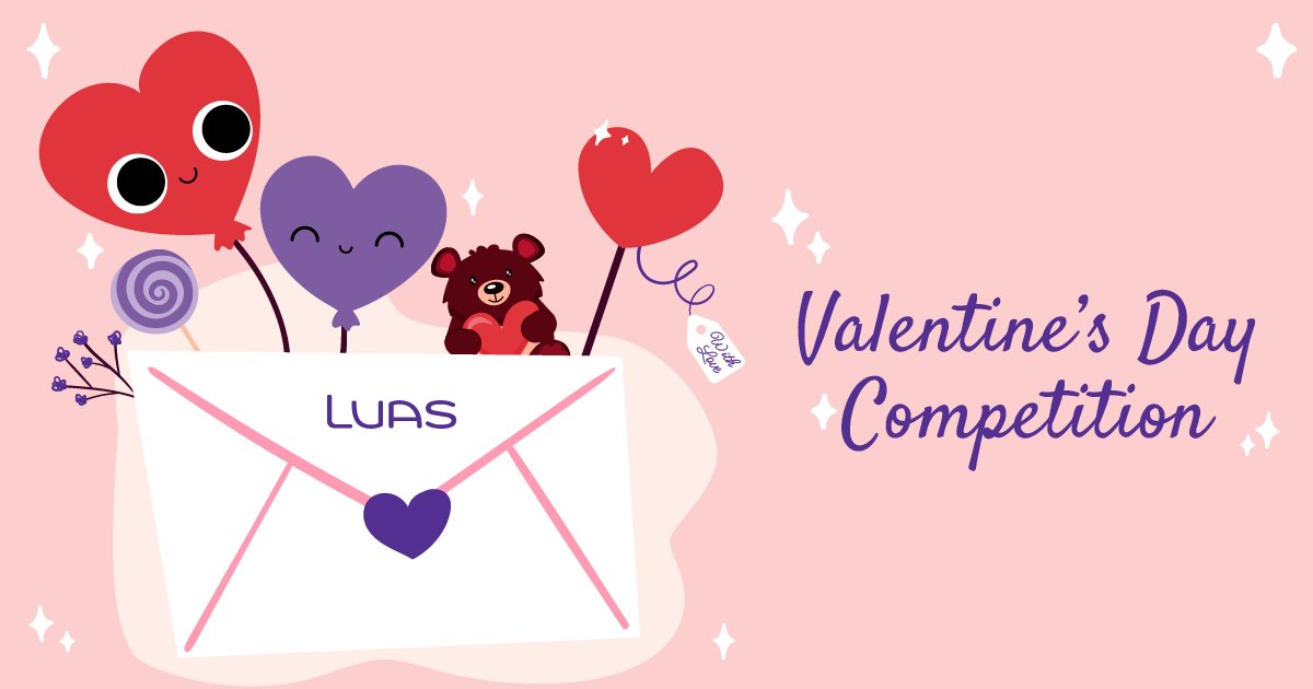 Luas's tweet photo. Happy Valentine's Day!
❤️Enter our Valentine's Day competition and spread the love.
❤️Follow us on Facebook and leave a comment tagging your Loved One.

The five lucky winners of the two €20 TFI Leap Cards will be contacted on Monday 16 February.

👉Read more at https://t.co/C1jlPLWGwI