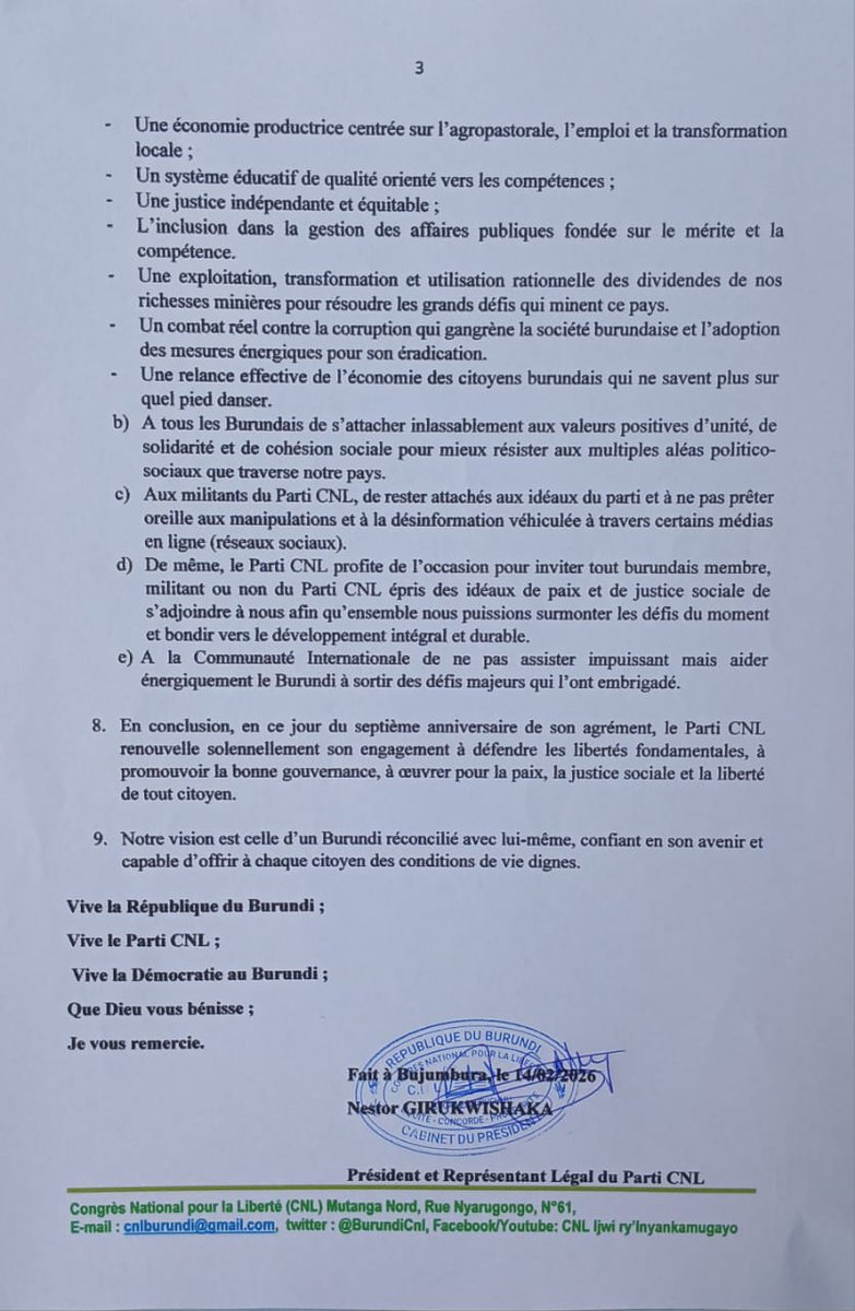 CNL Burundi tweet media