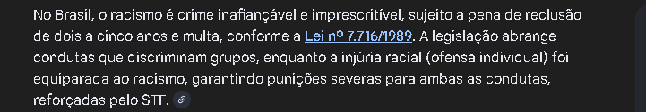 EscaladaMo53850's tweet photo. @Pedrogriesz @heyuoubetripin @Gamefixation @Quem_e_Satoshi Amigo, vc sabe que Racismo é errado, isso não é OFENSA, é CRIME https://t.co/XOwX77rHln