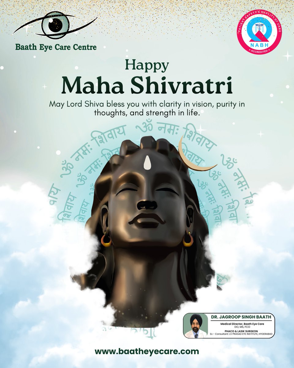 baatheyecare's tweet photo. On this divine night, may your path be guided by wisdom and your vision remain bright and clear.

✨ Happy Maha Shivratri ✨

#HappyMahaShivratri #OmNamahShivaya #VisionCare #EyeHealthAwareness #Mahadev #BaathEyeCareCentre https://t.co/JDlF9OQUjc