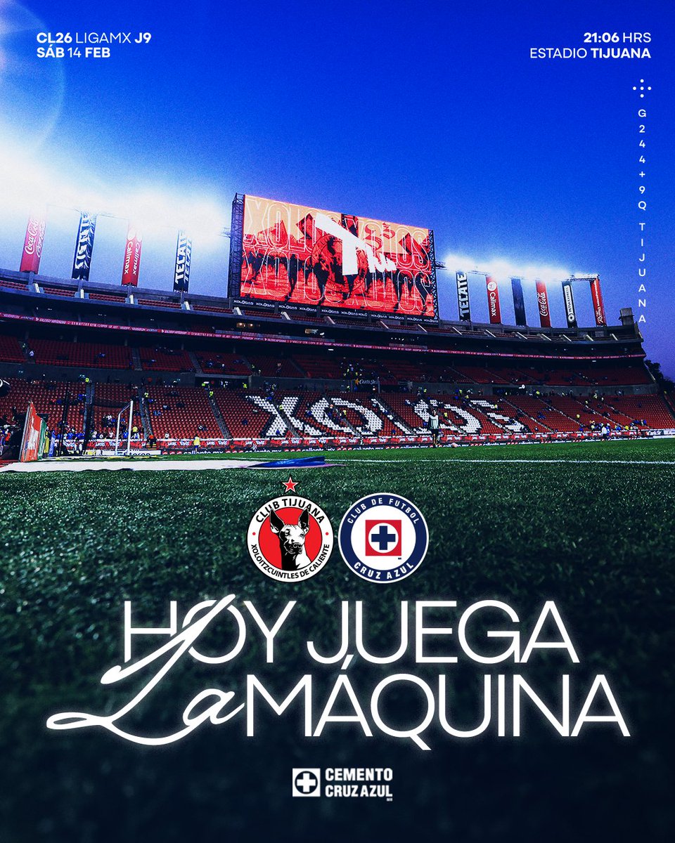 AzulFemenil's tweet photo. DÍA DE PARTIDO EN LA FRONTERA‼️

Cruz Azul Femenil visita Tijuana esta noche 💙

¡DALEEEE, MÁQUINA CEMENTERA! 🚂 https://t.co/YWvbWFuUmN