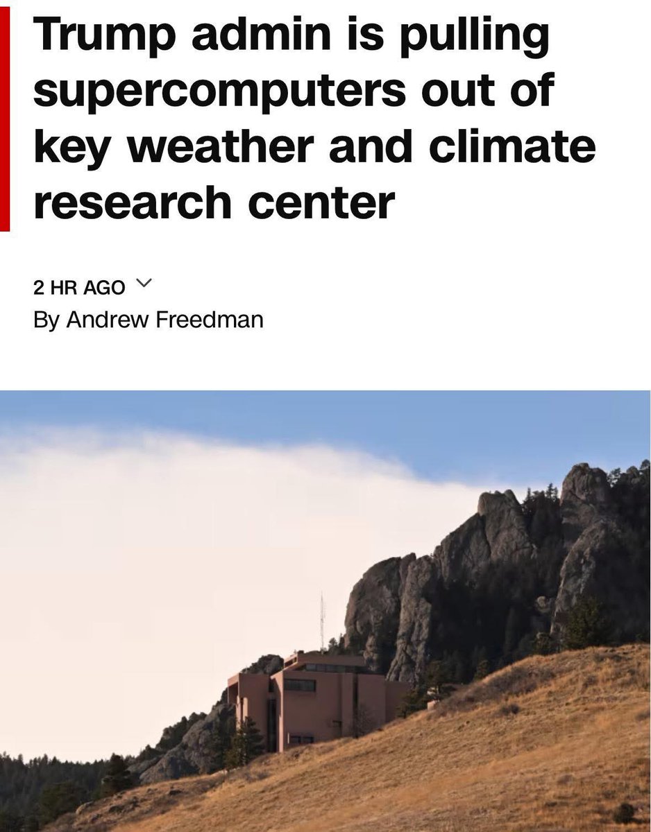 I’m surprised no storm chasers or meteorologists in this community are taking about how a huge nail to our community is occurring.

The Trump Admin is going forward removing the supercomputer at NCAR.

This supercomputer is where we develop research for weather models, physics