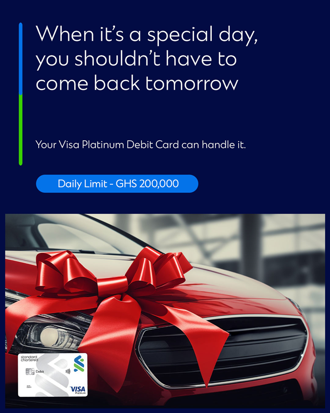 StanChartGH's tweet image. Special days don’t wait.
Knowing your daily limit lets you move when it matters.
#NoLimitsLove #KnowYourCard #ValentinesDay #StandardChartered