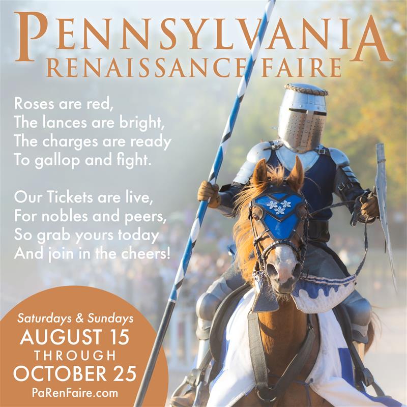 Huzzah! Happy Valentine’s Day! We love celebrating this day with a gift of Themed Weekends, the Faire Day Scenario and opening the Box Office for Faire Tickets and Subscriptions! Mark your calendars and get your tickets now at parenfaire.com/faire.html
