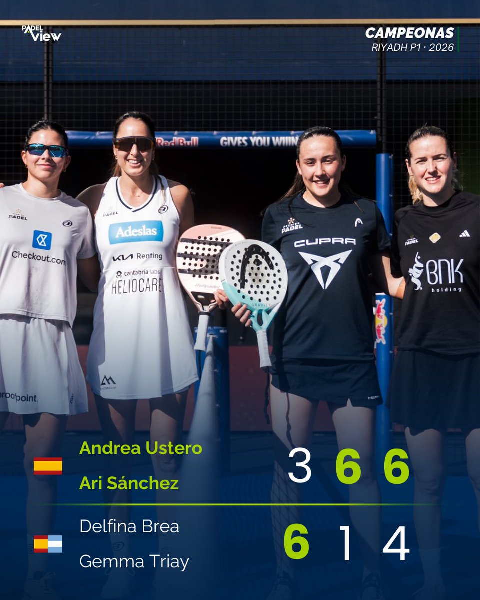 padelview's tweet image. PRIMERAS CAMPEONAS EN 2026 🏆

#Padel #PremierPadel #PadelView #Resultados