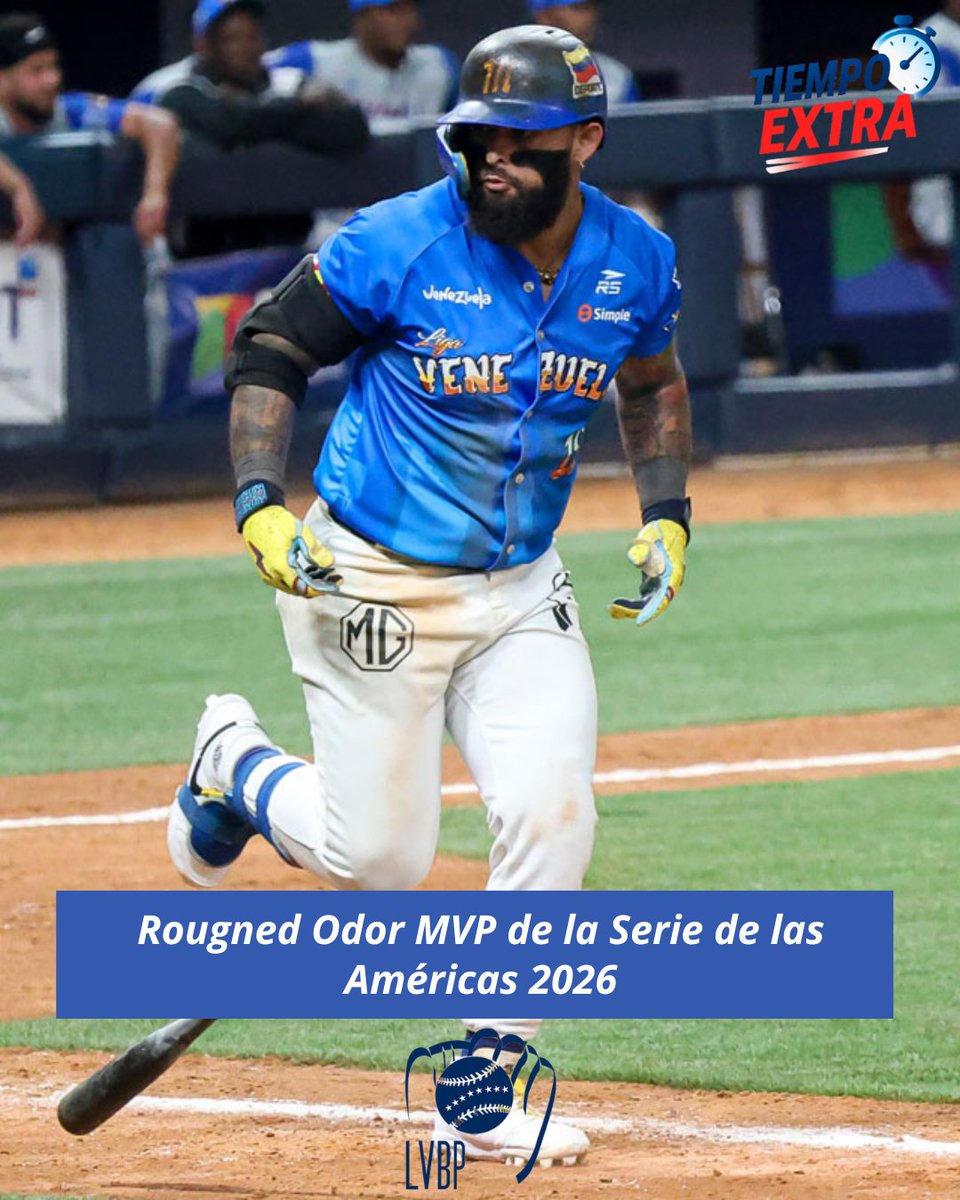🚨 ¡EL CAPITÁN DEL MONUMENTAL! 🇻🇪⚾️🏆

Rougned Odor fue electo MVP de la #SerieDeLasAmericas 2026 tras una final histórica. 🚀✨

◽️ 2 cuadrangulares en el juego por el título, en total 4 HR en el torneo.
◽️ Inició la remontada en el 8vo inning

#TiempoExtraRD #Magallanes