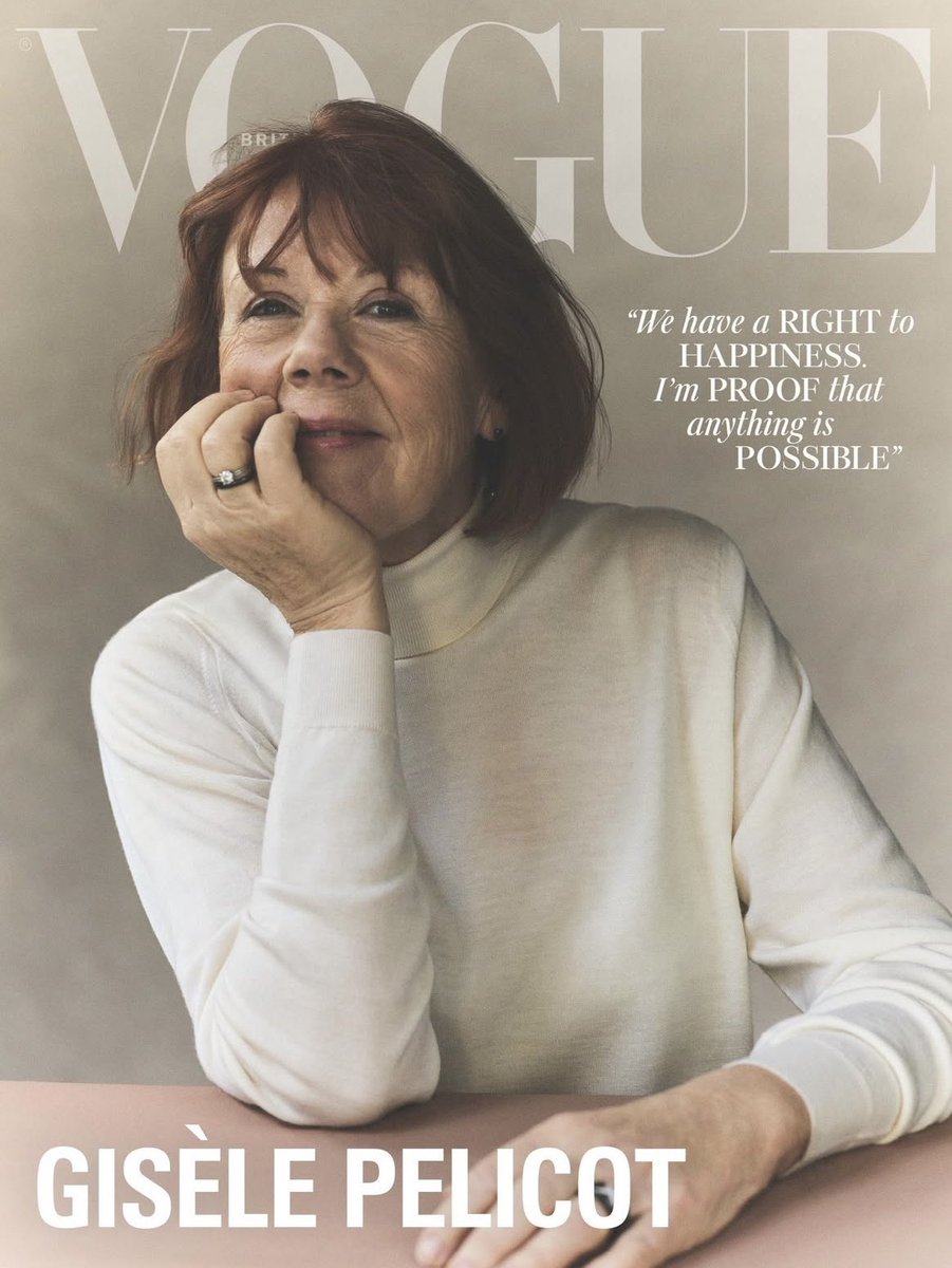 Qué maravilla esta portada de Vogue con Gisèle Pelicot sonriente. 

No tenía que dejarnos ninguna lección, pero nos ha enseñado muchísimas.