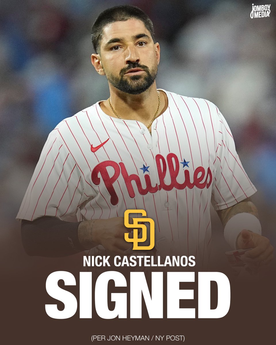 Nick Castellanos goes to the Padres.

The Padres will pay him the minimum with the Phillies footing the rest of his salary
