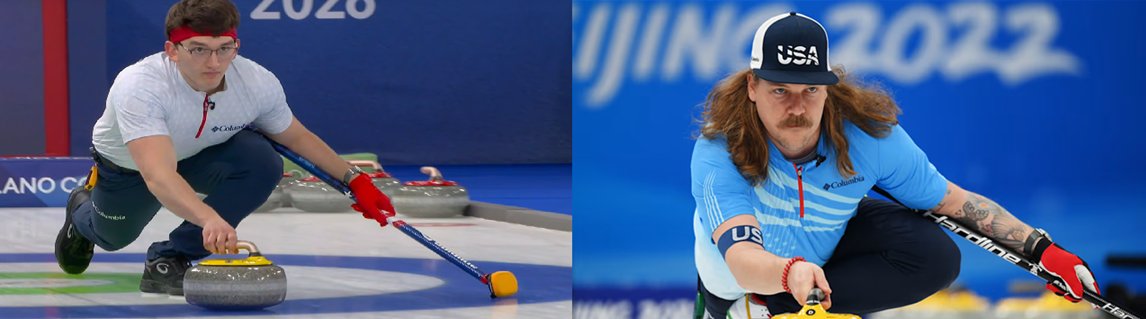 Det är inte riktigt samma stuns i USAs all american curling-boy det här OS:et.
