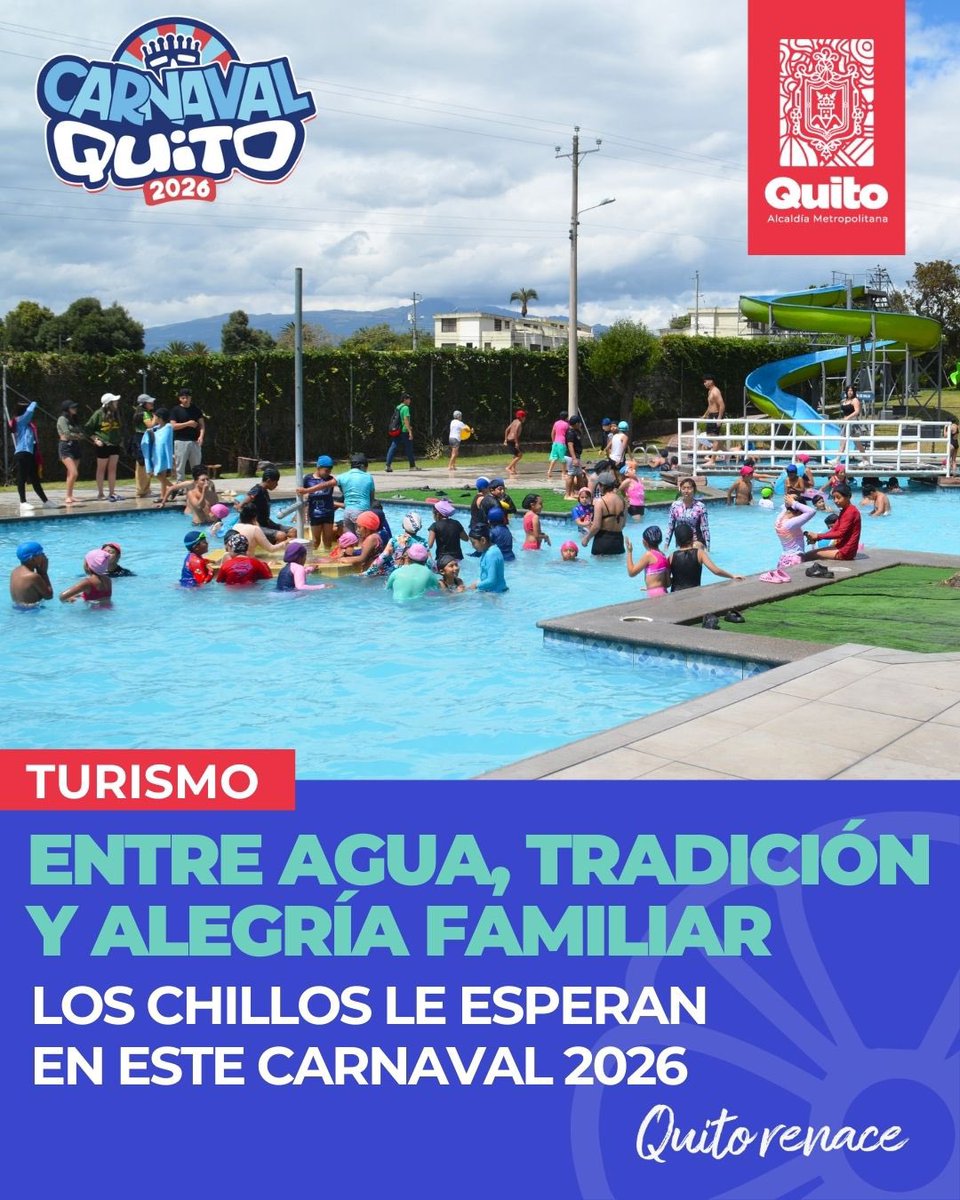 ☀️#CarnavalQuito2026 | ¡Vive el Carnaval! Entre agua, tradición y diversión, el Valle de Los Chillos te espera este feriado
Disfruta de los balnearios.
📍Plan perfecto en la ruralidad quiteña.

📲 Conoce más aquí:
🔗 quitoinforma.gob.ec/2026/02/12/ent…

#QuitoRenace