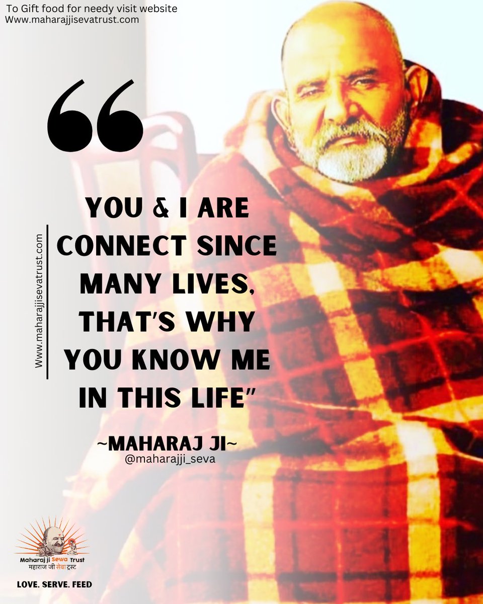 ♋️Ram~Ram♋️”You &amp; I are connect since many lives, that’s why you know me in this life”~Sri Neem Karoli baba~ 
.
Excerpt:- By his grace by Dada Mukherjee 
.
maharajjisevatrust.com
.
Jai Sri Neem Karoli Baba 🙏
.
#neemkarolibaba