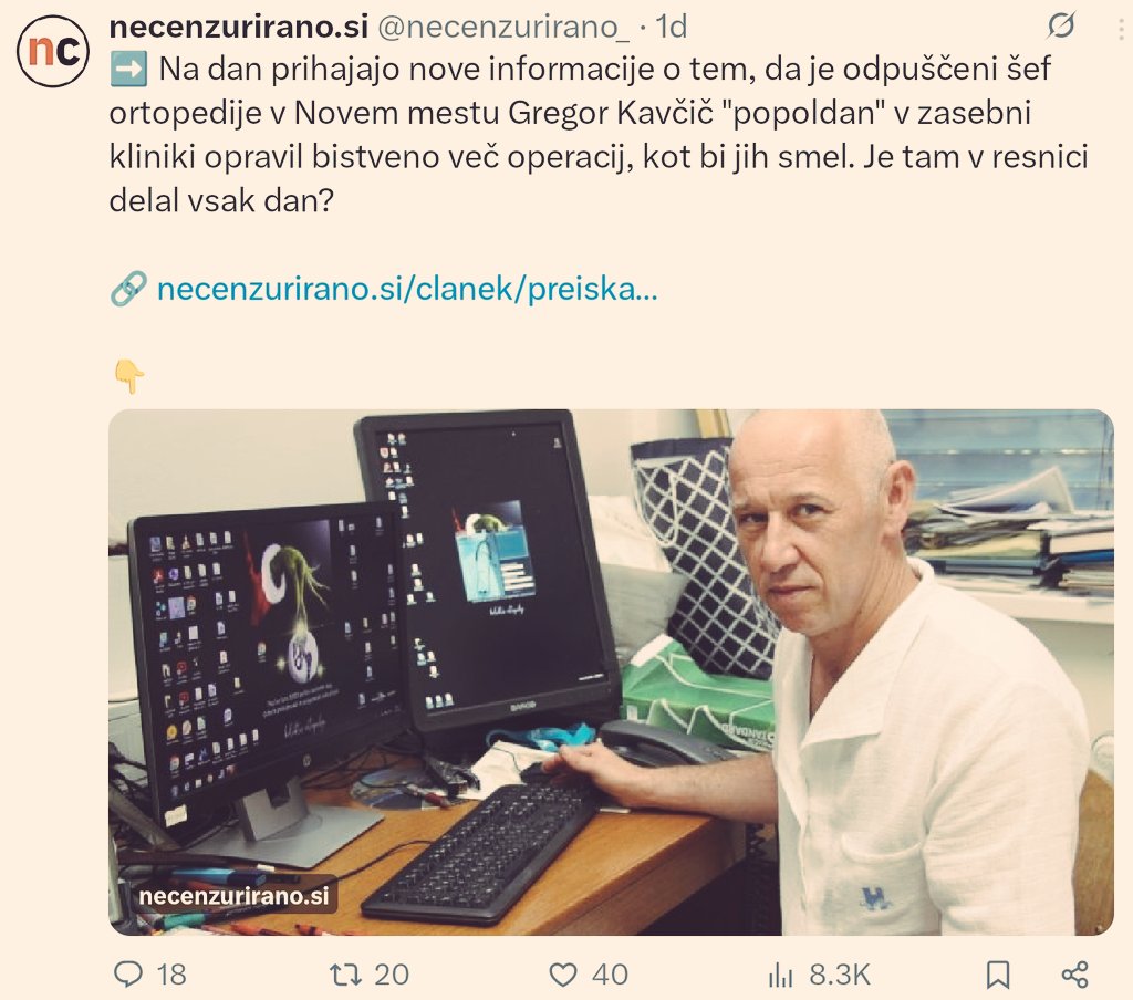 Levičarska propaganda vas bi rada prepričala, da je slabo, če nekdo naredi več operacij, če ozdravi več ljudi, če več ljudi lahko spet normalno hodi ...

Ker jim je pomembna ideologija, ne zdravje ljudji.

Zločinsko!!