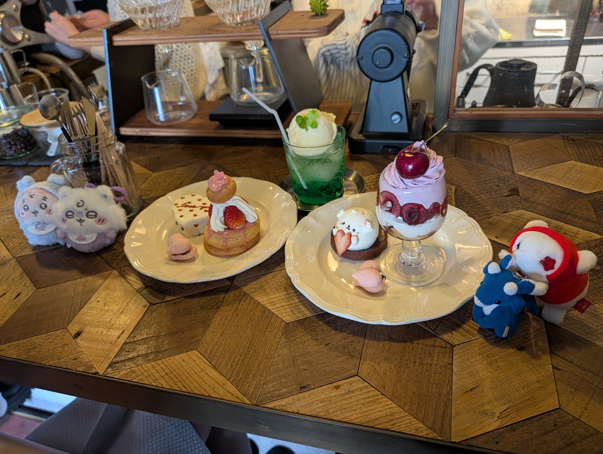 Pupepo08's tweet photo. #ぬい撮り  #ぬい活  #COCOCHICAFE
パルくんとくまま、お出かけ先でお友達とお茶しました https://t.co/w2NGv2ojbU