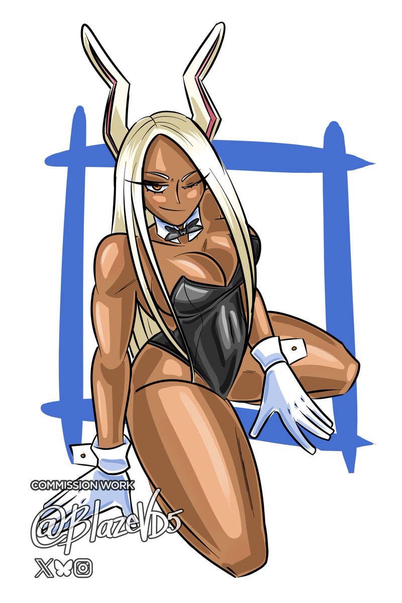 BlazeVD5's tweet image. Comm for @SkyriderXiii 
Now its Miruko and Yoruichi turn to try them bunny suits!

#miruko #YoruichiShihoin