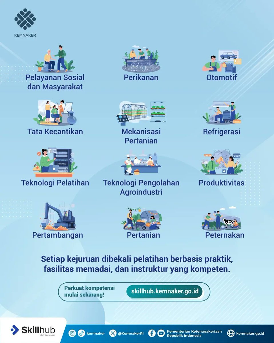 Sambil nunggu pendaftarannya resmi dibuka, yuk cek dulu infografiknya

Siapa tahu kejuruan yang kamu incar sudah ada di daftar! Rekanaker lagi nunggu kejuruan apa? Tulis di kolom komentar, ya!