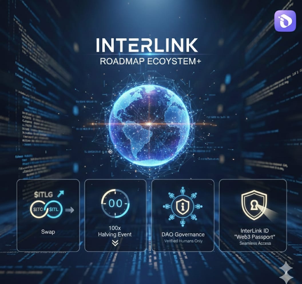 manjaritrupti5's tweet photo. The Interlink 2026 roadmap features the $ITLG to $ITL swap, 100x halving, and DAO governance. The InterLink ID "Web3 Passport" ensures verified human access and seamless ecosystem integration for all users.
#Interlink #ITIG #ITLX #ITL https://t.co/RumhLQTJOg