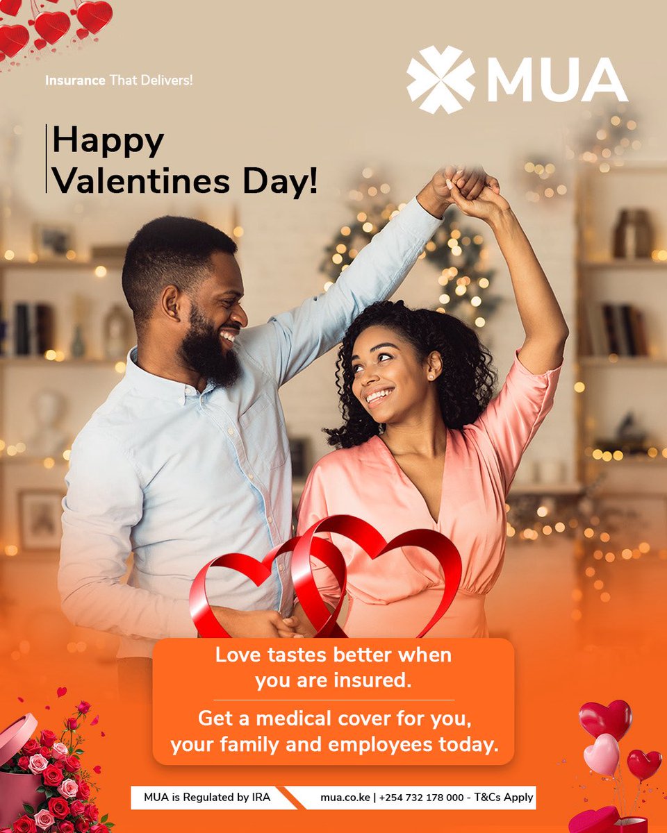 MUA_Kenya's tweet image. Valentine’s tastes better when you are insured.

Love is beautiful, but security makes it sustainable.
This season, go beyond flowers and chocolate. Choose protection that lasts long after the roses do.

Happy Valentines from MUA🎉

#MUAInsurance #InsuranceKe #ValentinesDay