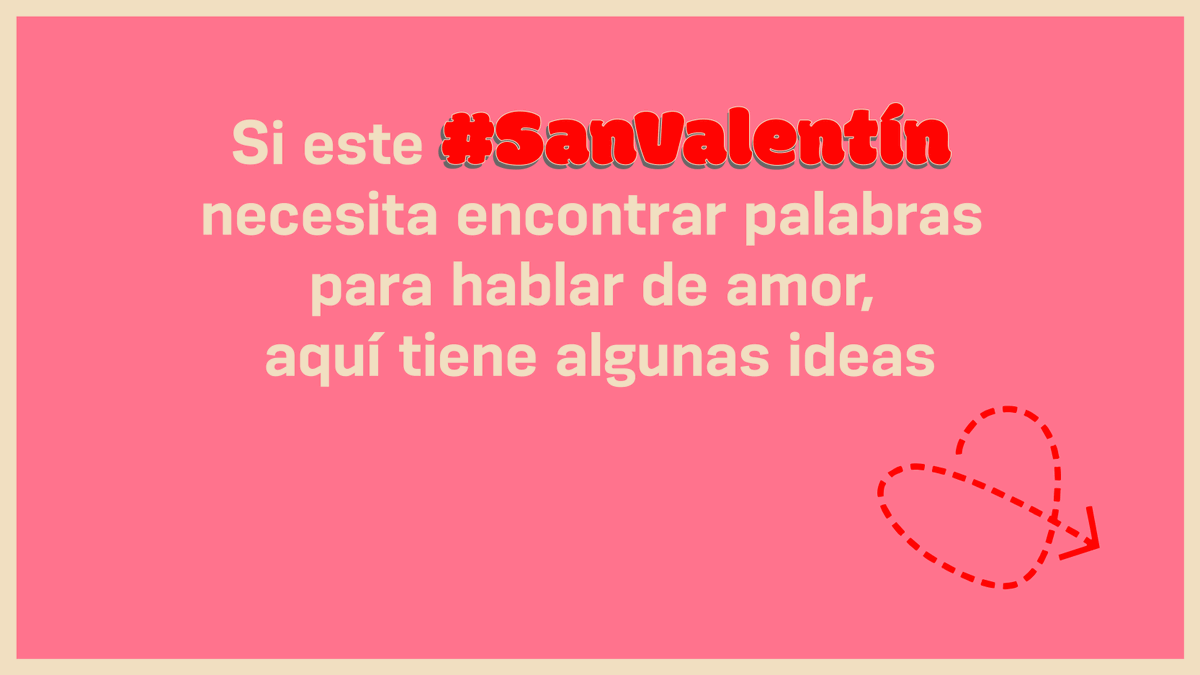 Si este #SanValentín necesitan encontrar palabras para hablar de amor, aquí tienen algunas ideas:

♥ amartelar → enamorar
♥ apapacho → palmadita cariñosa o abrazo
♥ inmarcesible → que no se puede marchitar
♥ ósculo → beso de respeto o afecto.

¿Proponen alguna más?