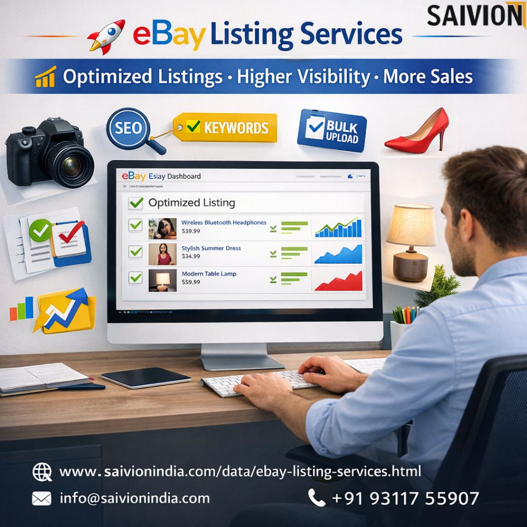 Boost your eBay sales with pro listing optimization 🚀
SEO titles, high-converting descriptions &amp; better visibility.
📞 +91 93117 59707 | 📧 info@saivionindia.com
🌐 saivionindia.com/data/ebay-list…
#eBay #Ecommerce #SellOnline