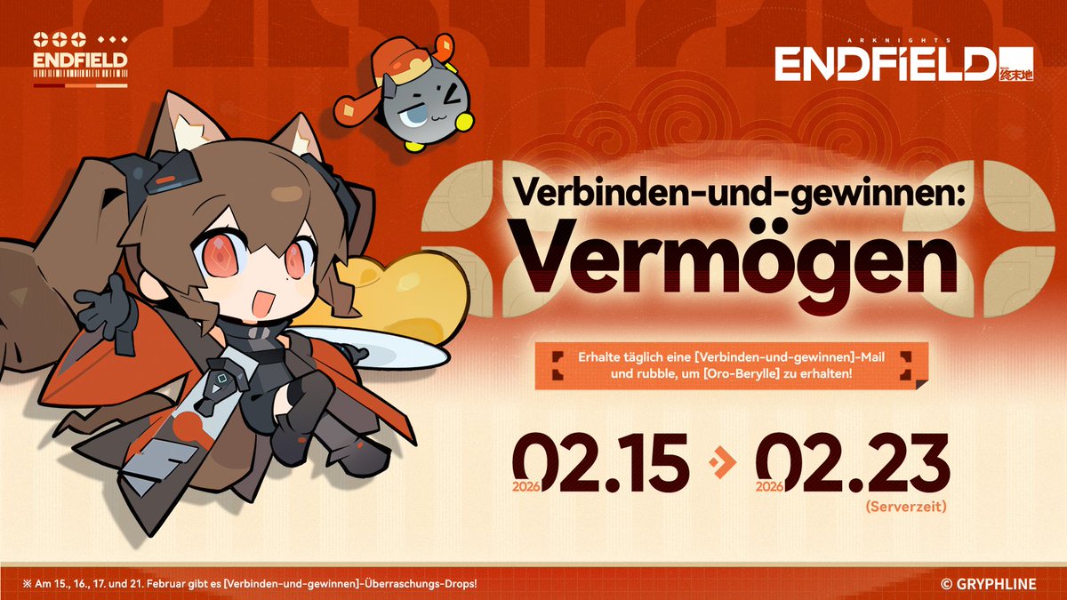 Großer Frühlingssegen

Eine Melodie der Freude, ein Tribut an den Frühling.
[Großer Frühlingssegen]-Events sind jetzt live. Mach mit, um Belohnungen wie [Oro-Beryll], [Frühlingsfestgebäck] und [Verstandskonzentrat für den Notfall] zu erhalten!

▼// [Verbinden-und-gewinnen: