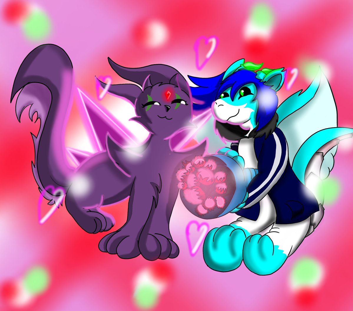 Hey hey a todos espero que tengan un muy buen y feliz 14 de febrero.

Espero que la pasen muy bien y muchísimas gracias por el muy buen apoyo de mi querida comunidad en este buen día del mes

Se les quiere muchísimo:

#SanValentín #ibisPaintX #furry #dibujodigital #Dragon