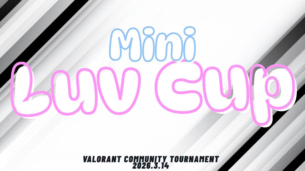 _TeamLuv's tweet photo. 📣【MiniLuvCup 開催決定！】🎮
MiniLuvCup 開催します！ 今回は個人参加での受付
普段ソロでプレイしている方にチームでやるVALORANTの楽しさを体感してもらいたく企画しました！
この交流をきっかけに、将来的にLuvCup出場を目指してもらえたら嬉しいです🔥
ご参加お待ちしてます！ #VALORANT https://t.co/pxnld7s4mx