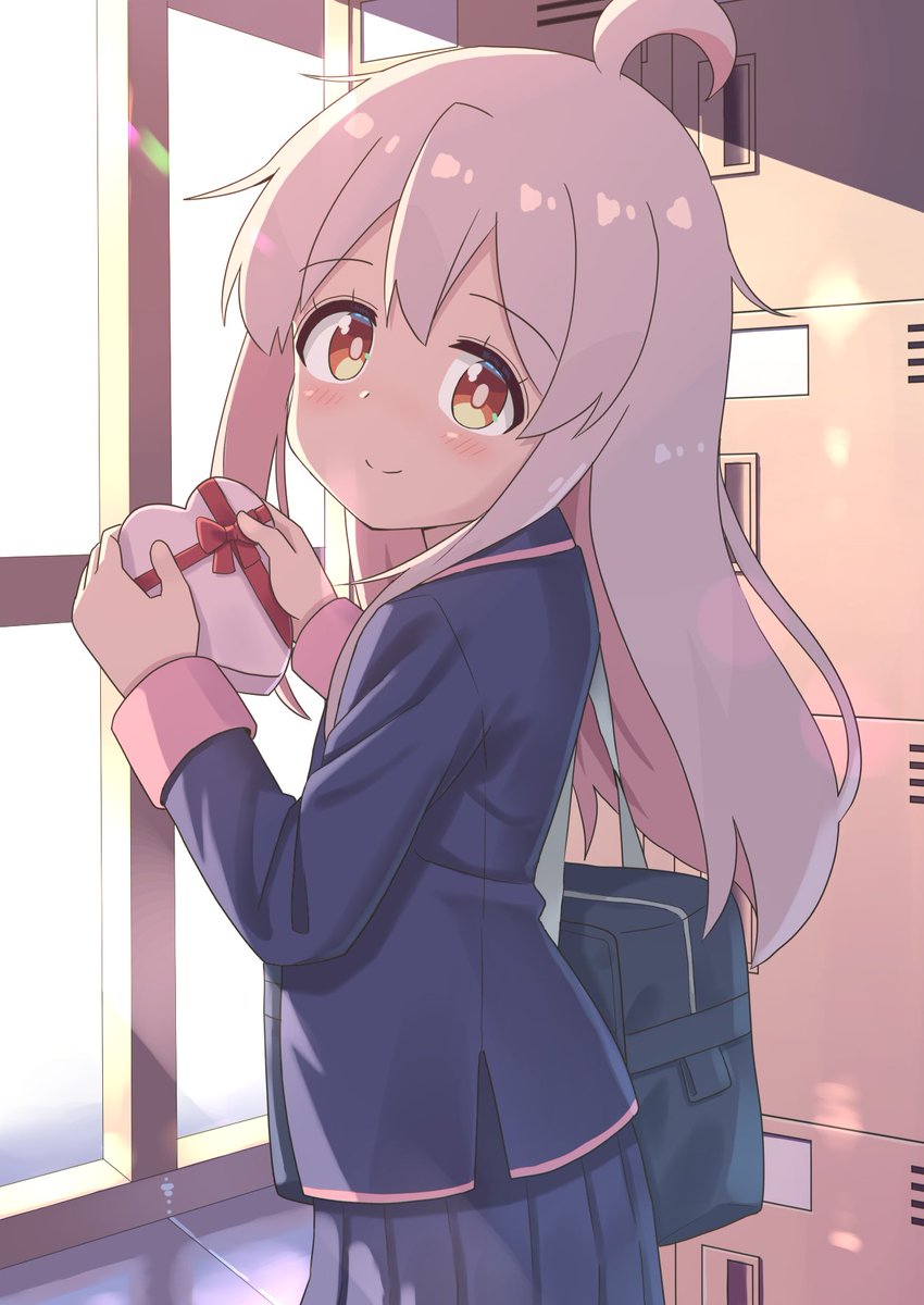 #おにまい 
#おにまいお絵描き
バレンタインデーなのでチョコを持ってるまひろちゃん 