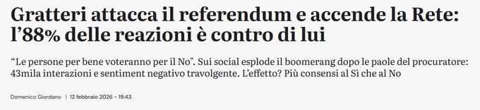 pinu_mi's tweet photo. @lucatelese Gratta gratta #Gratteri e ti trovi un #forcaiolo ossia proprio quello che un "Giudice" non dovrebbe MAI essere per definizione...
NON solo i Ministri sono contro #Grattieri ma bensì l'88% della discussione in rete
#Sappilo sei sempre dalla #ParteSbagliata
#IoVotoSi https://t.co/HXvmvoaFae
