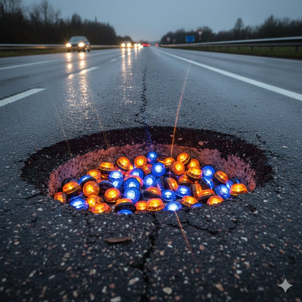 Tranquilos, esto no tiene nada que ver con la SEGURIDAD PRIVADA. Tiene que ver con la 'seguridad' de transitar por autovías que parecen caminos rurales . Si no fuera por las balizas V16, ¡ni veríamos dónde nos hemos dejado el amortiguador!

#SeguridadVialOAlgoAsí