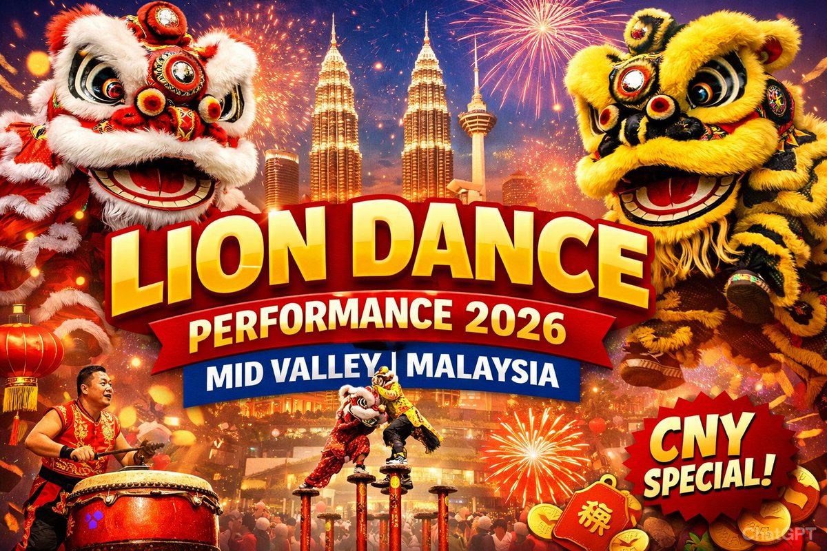 Lion Dance Performance 2026 | Mid Valley| Malaysia youtu.be/f-Kkfjejtcg?si… via <a href="/YouTube/">YouTube</a>