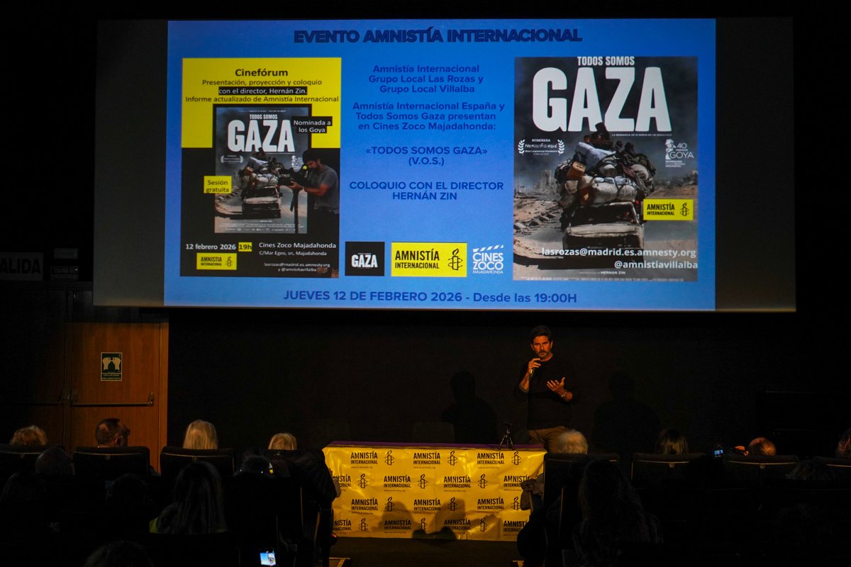 cineszoco's tweet photo. Impresionante acogida al pase de @todossomosgaza en #CinesZoco y al coloquio con su director @HernanZin
Organizado por las agrupaciones de Las Rozas y Villalba de @amnistiaespana. Muchas gracias a los asistentes y en especial al director del documental.
¡Un evento extraordinario! https://t.co/KpGpR1nvMl