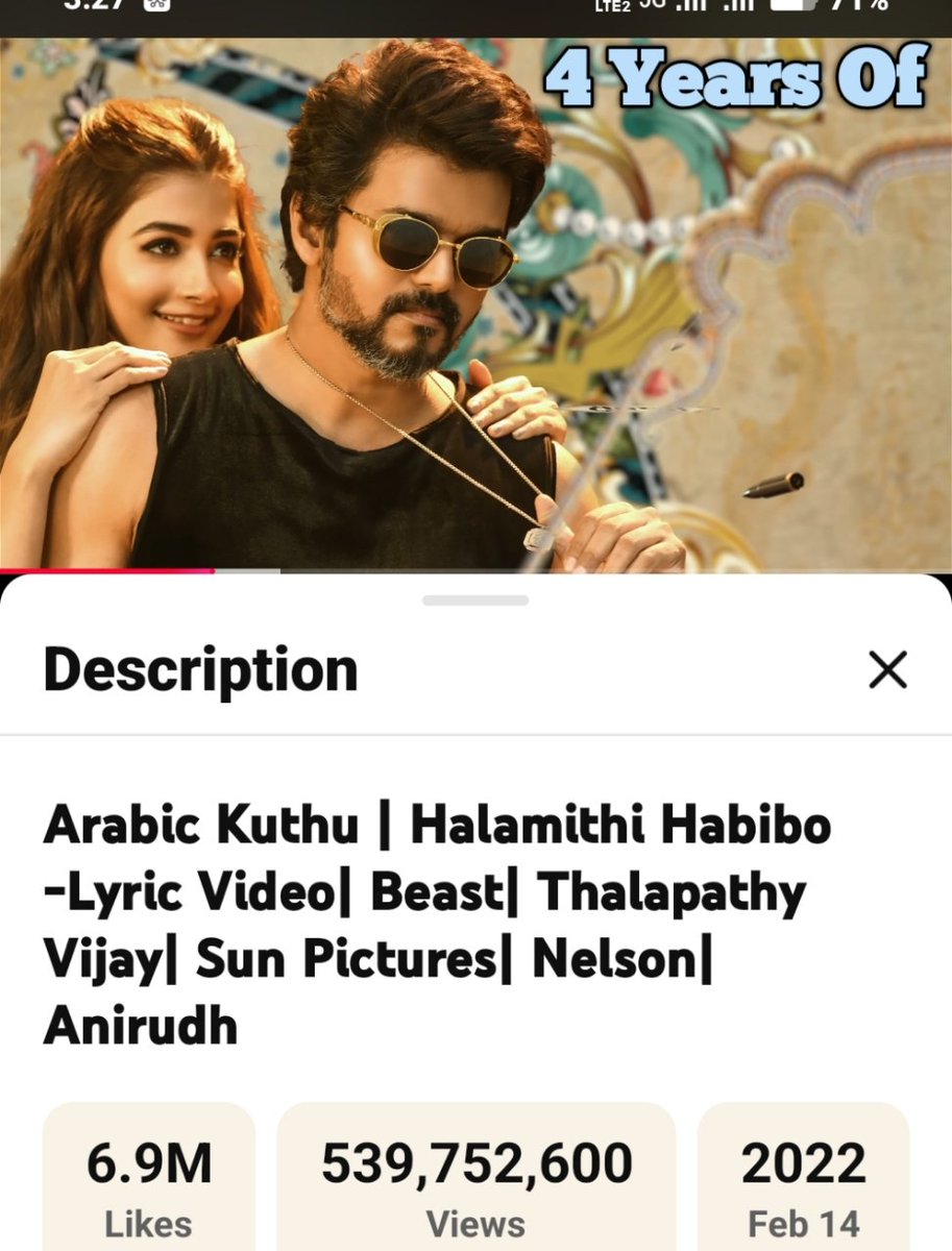 SARKAR_Munaf's tweet photo. #4YearsOfArabicKuthu
#4YearsOfArabicKuthuLyrical
#4YearsOfHalamithiHabibo
#ArabicKuthu Lyrical
6.9 Million + Likes ம்,
540.204 Million + Views ம் Reach ஆகி இருக்கு
https://t.co/sBgZCp5Dr3
#BEAST #JanaNayagan https://t.co/Z5W2koHHWA