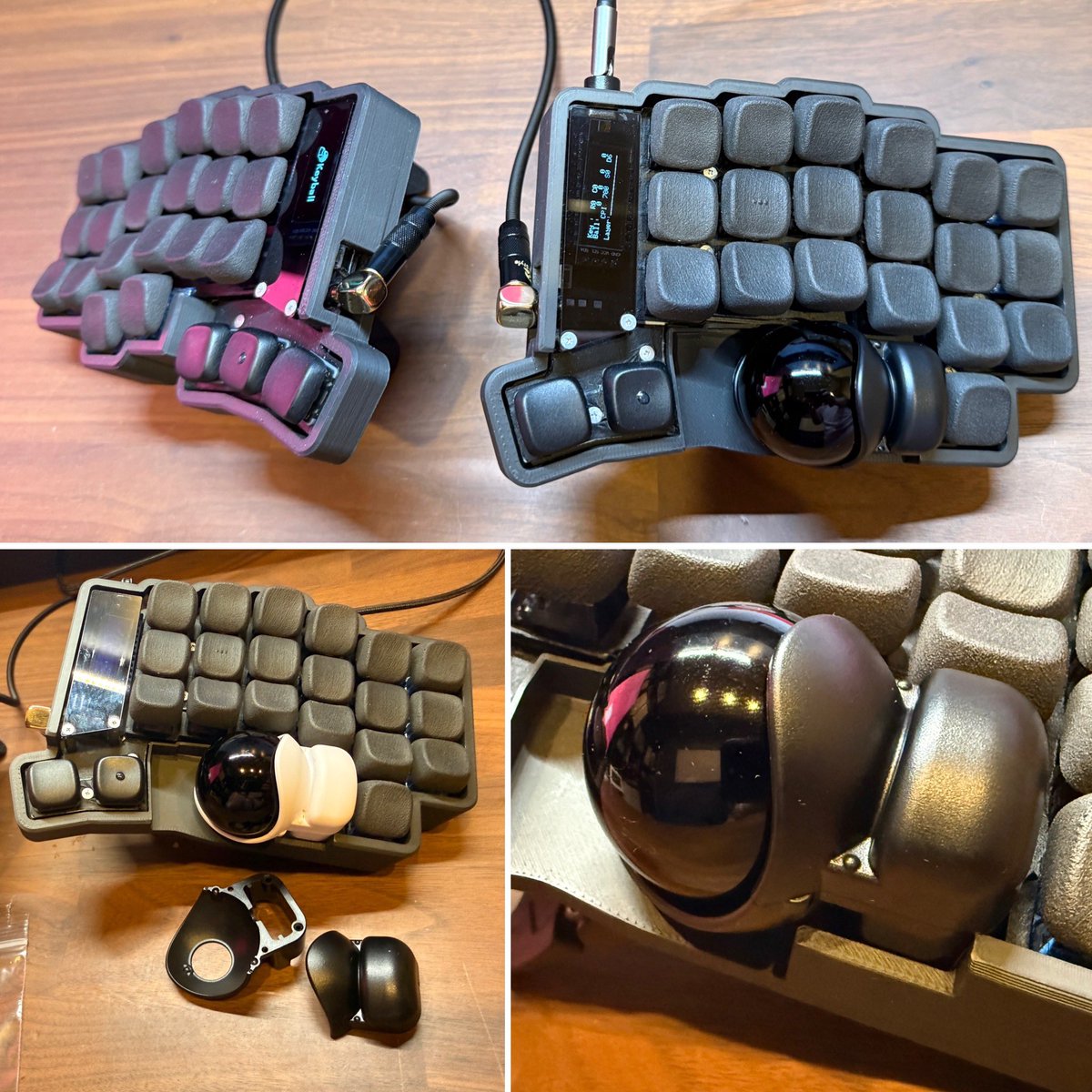 自分が自作してた頃は黒のKeyballがなくて、トラックボールケースは白