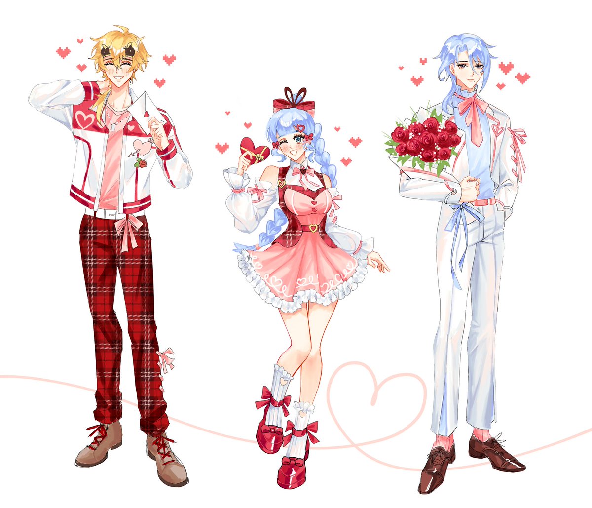 Happy Valentine ~ 💌💝🌹
#Thoma #Ayaka #Ayato