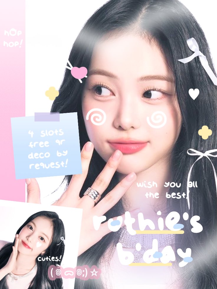 kisshearte's tweet image. help repost, tysm~

ada 4 free qr deco bebas pilih dari katalog ku yg udah di jajanin sama kak ruth @dollskith 🎀 'cause today is her special birthday #RuthieTurns21 ♡ yuu ikutan ! ૮ ྀིᴗ͈ . ᴗ͈ ྀིა rules nya gampang, cek alt for more ya 𓏲ּ𝄢

ⓘ sekarang — 15 Feb

 #zonauang