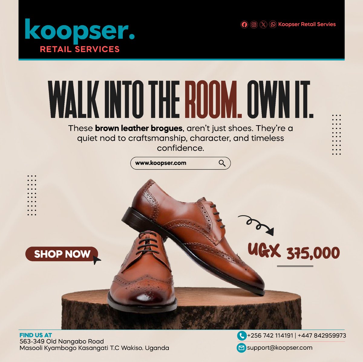 MsL_Groupe's tweet photo. Confidence isn’t loud. It’s chosen.
Real craftsmanship doesn’t beg for attention; it earns trust, one step at a time.
Walk into the room. Own it.
@Koopser_RS
#KoopserRetailServices #CraftedConfidence” https://t.co/tHWvr3GSSF